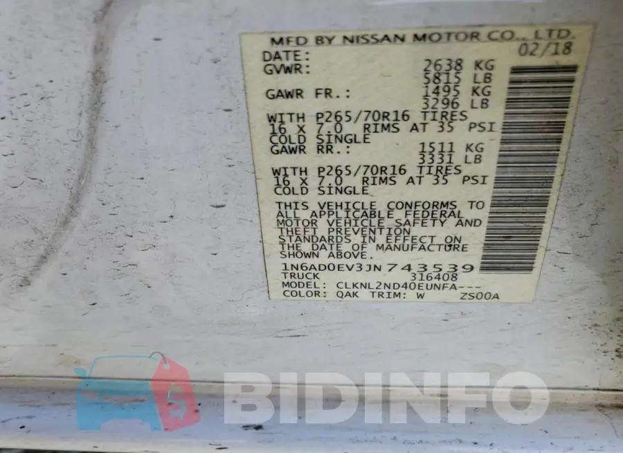 1N6AD0EV3JN743539 Photo# 13