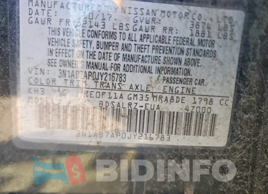 3N1AB7AP0JY216783 Photo# 13