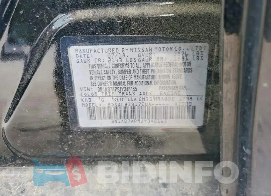 3N1AB7AP9JY348165 Photo# 12