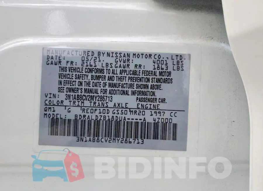 3N1AB8CV2MY286713 Photo# 12