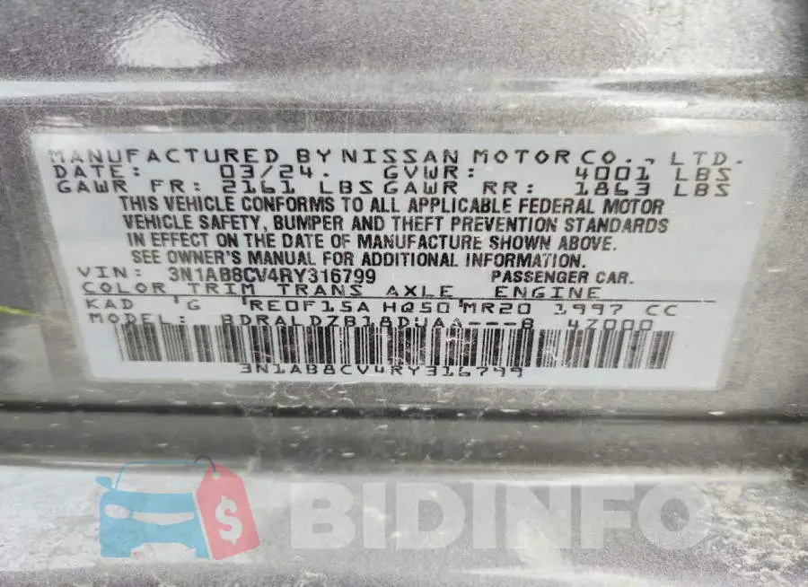 3N1AB8CV4RY316799 Photo# 12