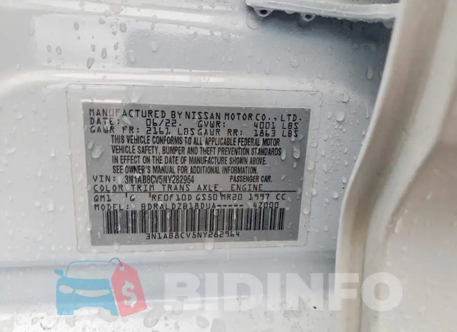 3N1AB8CV5NY282964 Photo# 13