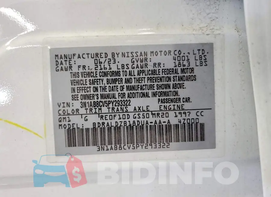 3N1AB8CV5PY293322 Photo# 12