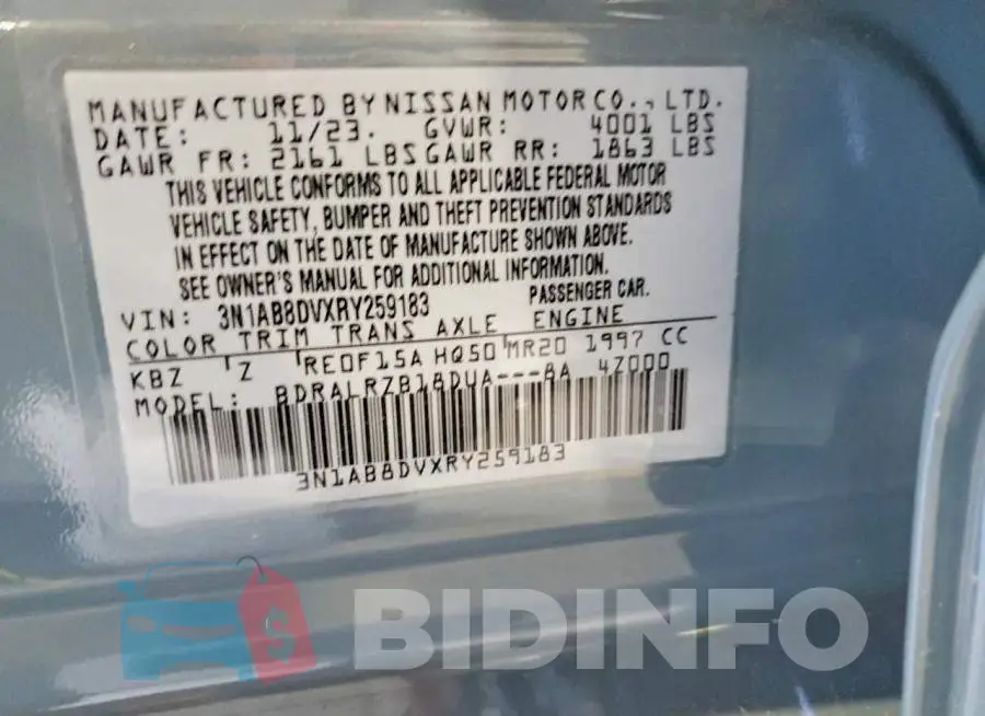 3N1AB8DVXRY259183 Photo# 13