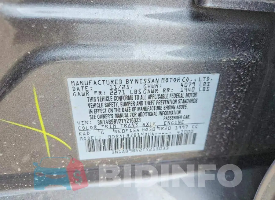 3N1AB9BV2TY215033 Photo# 12