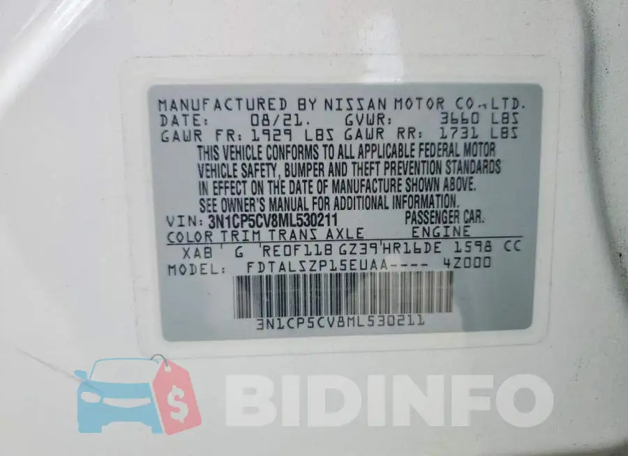 3N1CP5CV8ML530211 Photo# 13