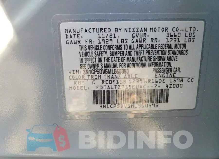 3N1CP5DV5ML560393 Photo# 12