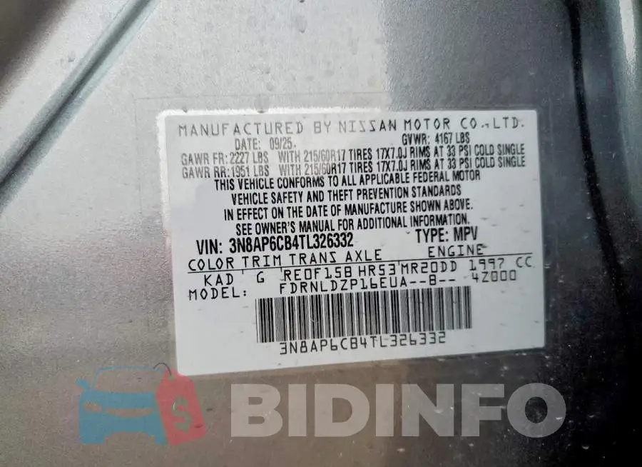 3N8AP6CB4TL326332 Photo# 13