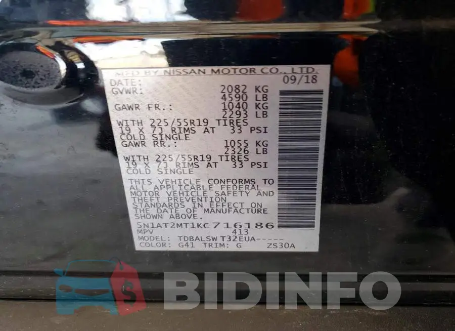 5N1AT2MT1KC716186 Photo# 12