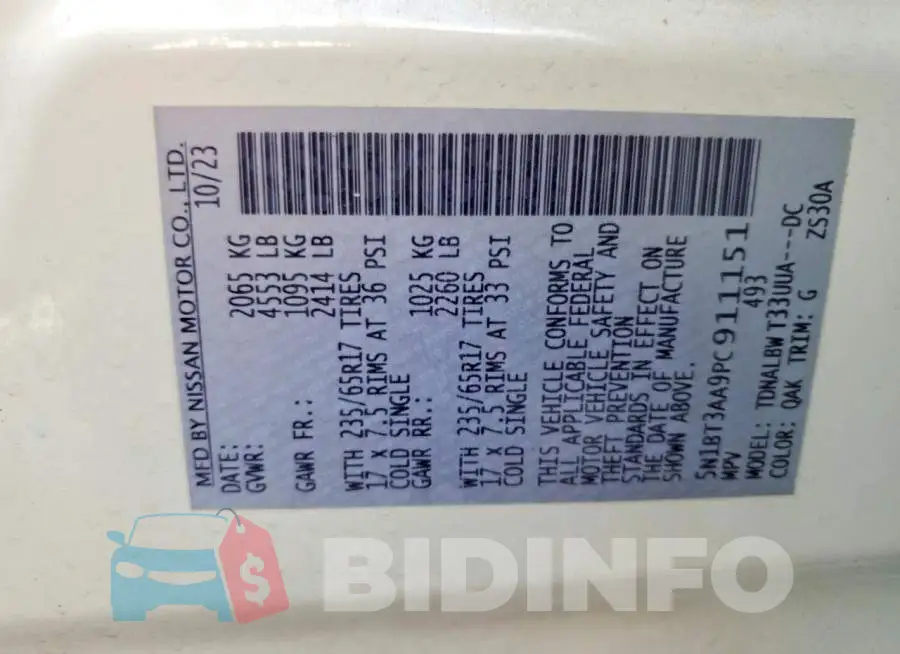 5N1BT3AA9PC911151 Photo# 14