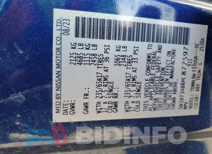 5N1BT3AB8PC877597 Photo# 13