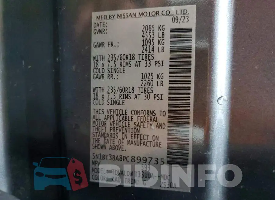 5N1BT3BA8PC899735 Photo# 14