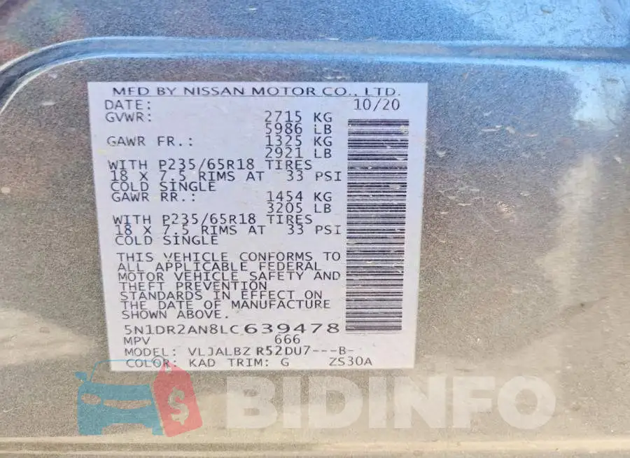5N1DR2AN8LC639478 Photo# 13