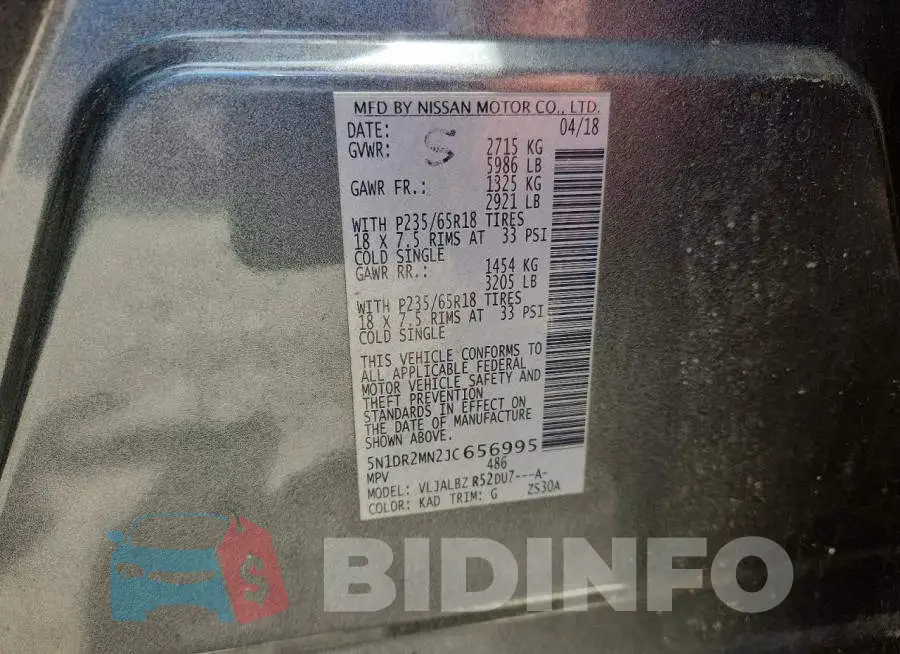 5N1DR2MN2JC656995 Photo# 13