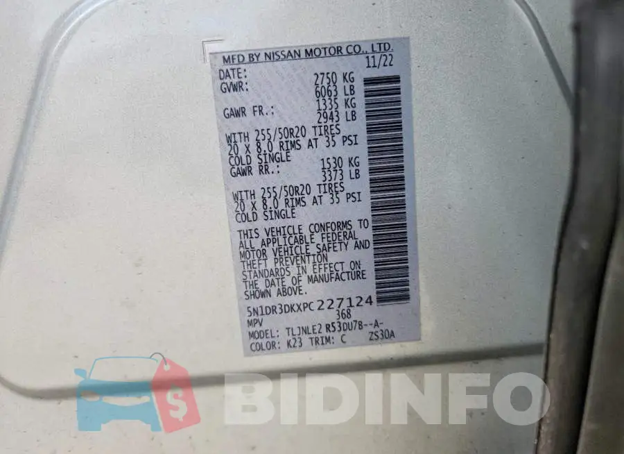 5N1DR3DKXPC227124 Photo# 13
