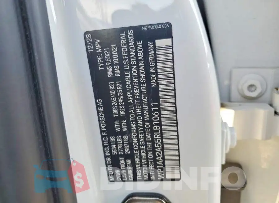 WP1AA2A55RLB10611 Photo# 13