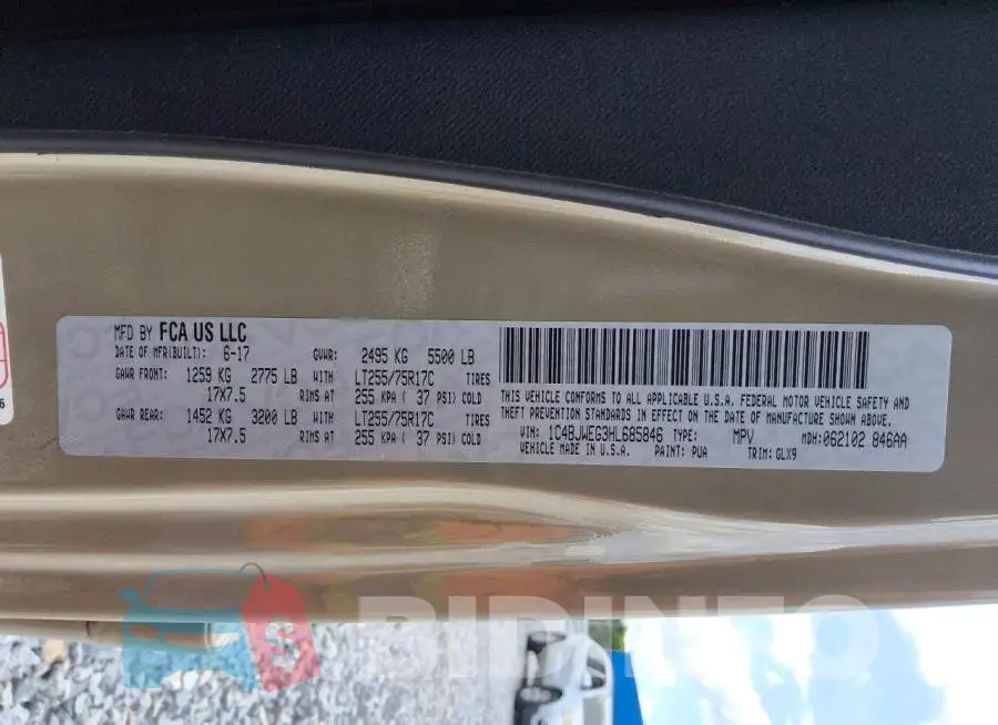 1C4BJWEG3HL685846 Photo# 13