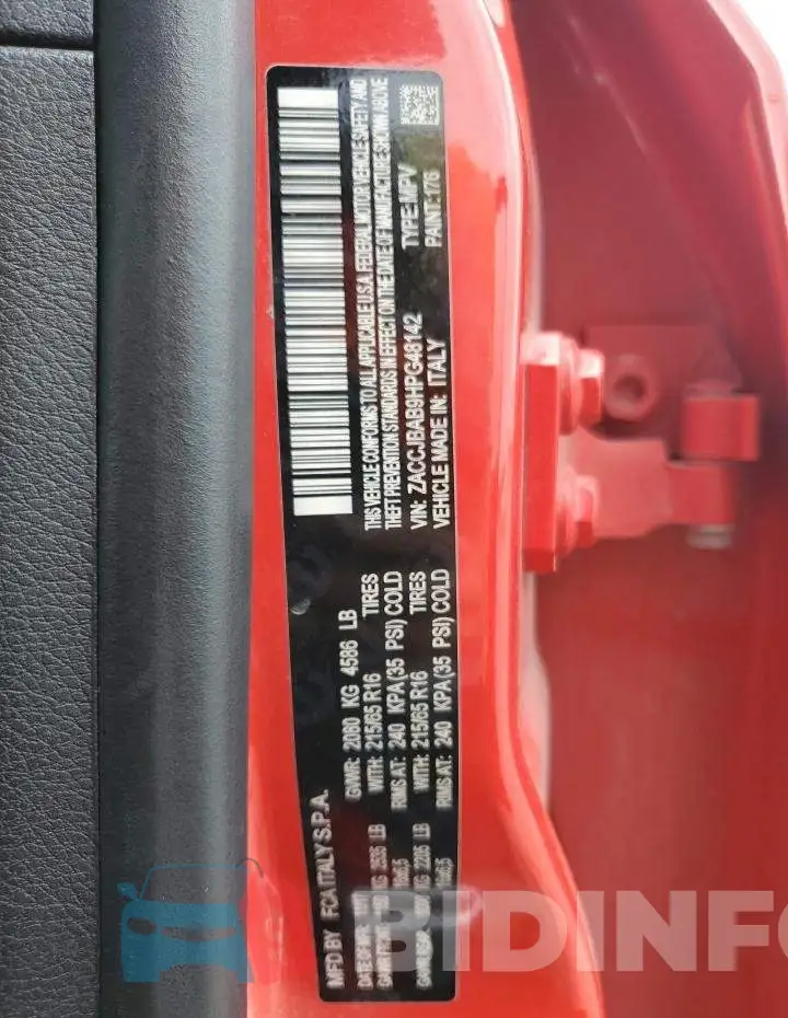 ZACCJBAB9HPG48142 Photo# 14