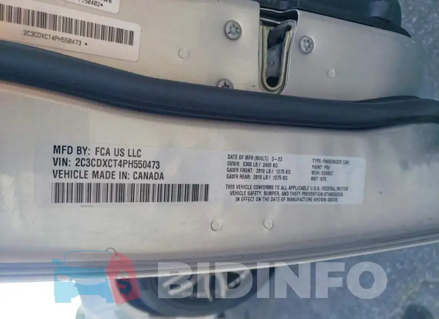 2C3CDXCT4PH550473 Photo# 12