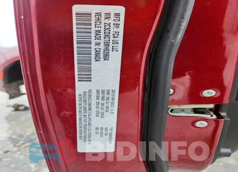 2C3CDXCT6MH639604 Photo# 12
