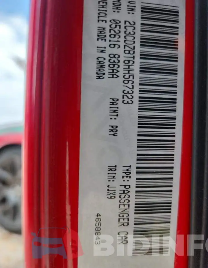 2C3CDZBT6HH567323 Photo# 12