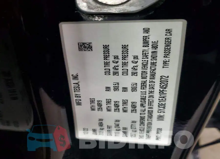 5YJ3E1EA1PF452072 Photo# 12