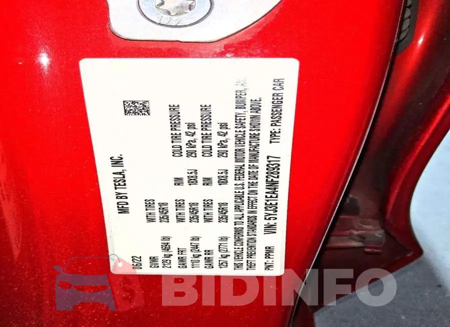 5YJ3E1EA4NF289317 Photo# 12