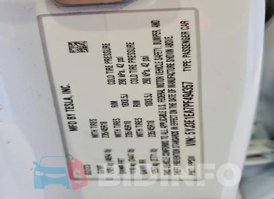 5YJ3E1EA7PF494357 Photo# 12