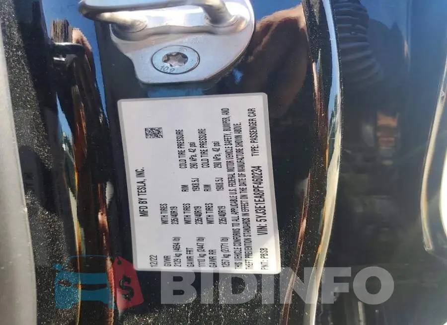 5YJ3E1EA8PF460234 Photo# 12