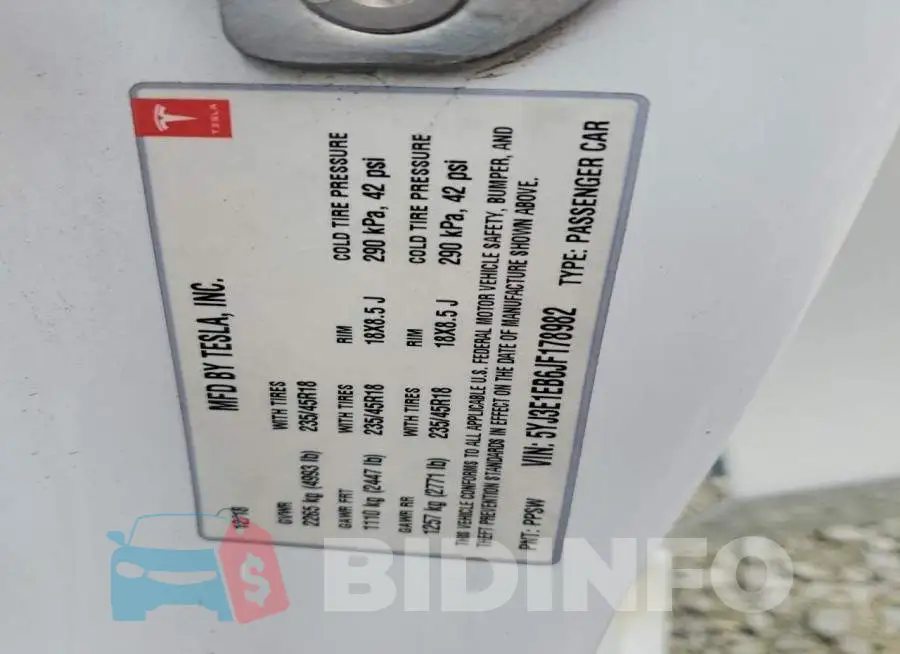 5YJ3E1EB6JF178982 Photo# 12