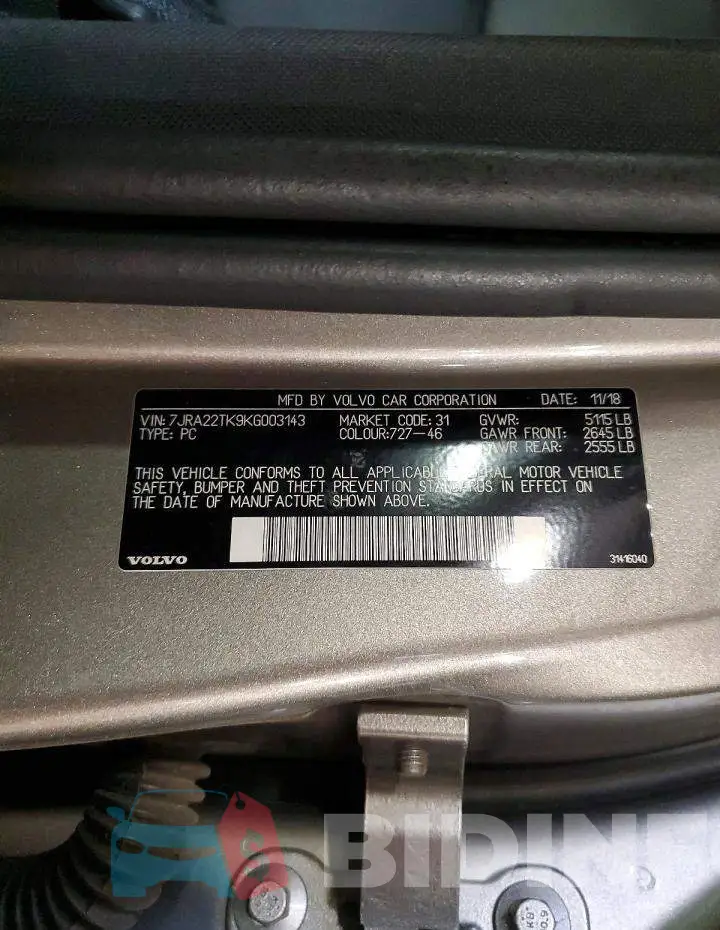 7JRA22TK9KG003143 Photo# 13