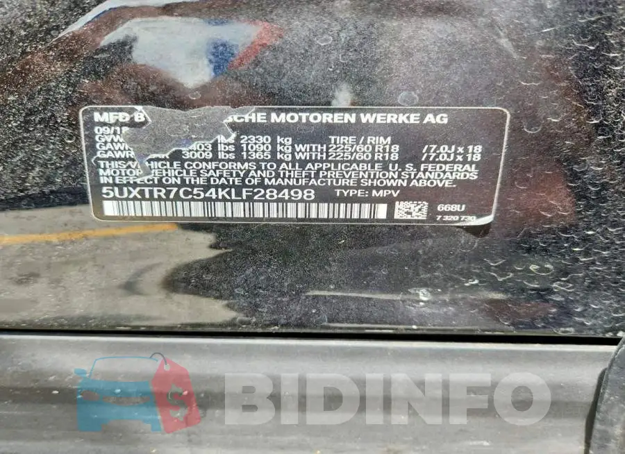 5UXTR7C54KLF28498 Photo# 13