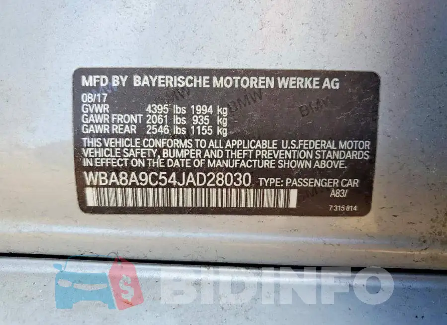 WBA8A9C54JAD28030 Photo# 12