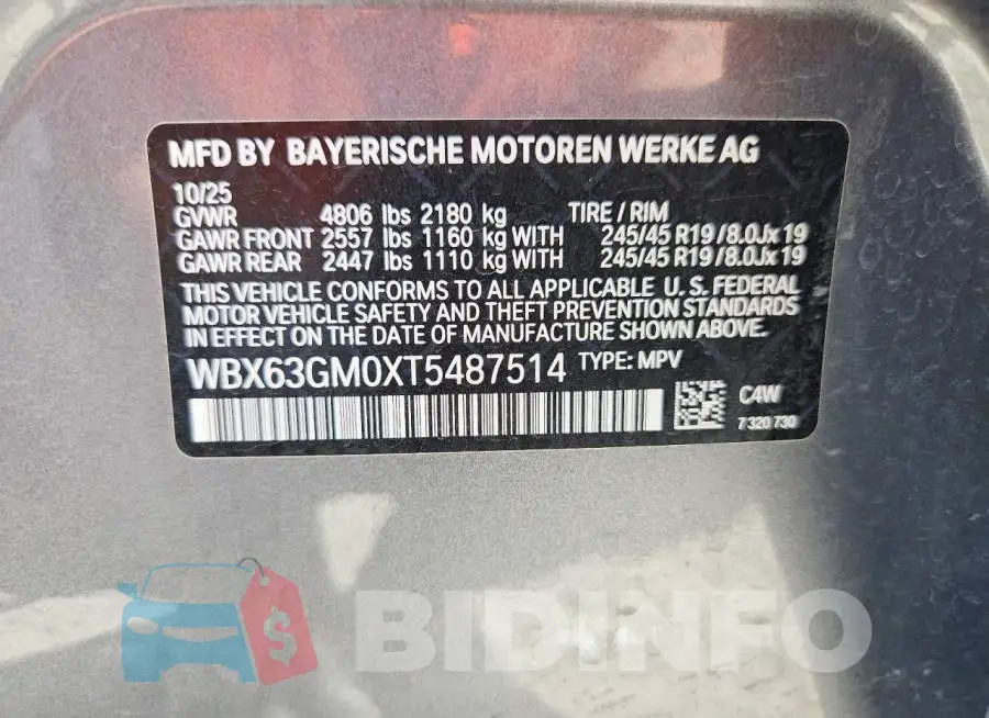 WBX63GM0XT5487514 Photo# 13