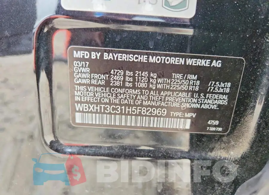 WBXHT3C31H5F82969 Photo# 12