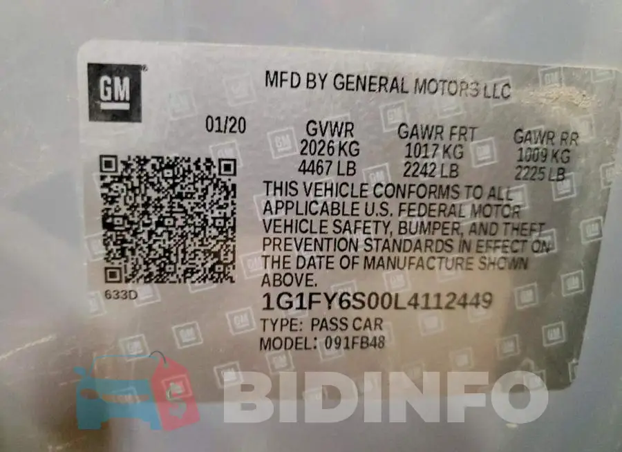 1G1FY6S00L4112449 Photo# 13