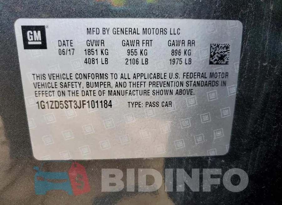 1G1ZD5ST3JF101184 Photo# 12
