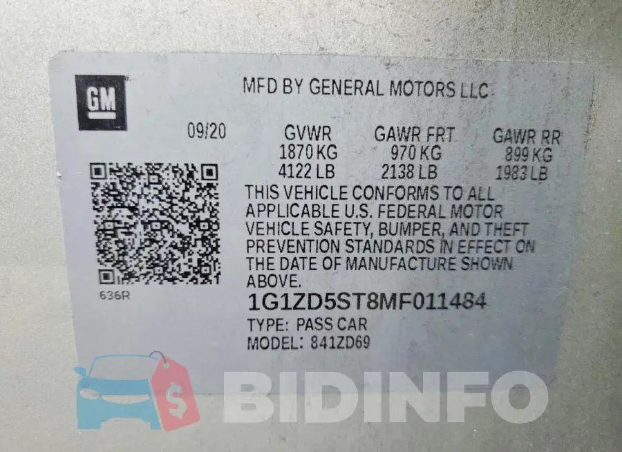1G1ZD5ST8MF011484 Photo# 13