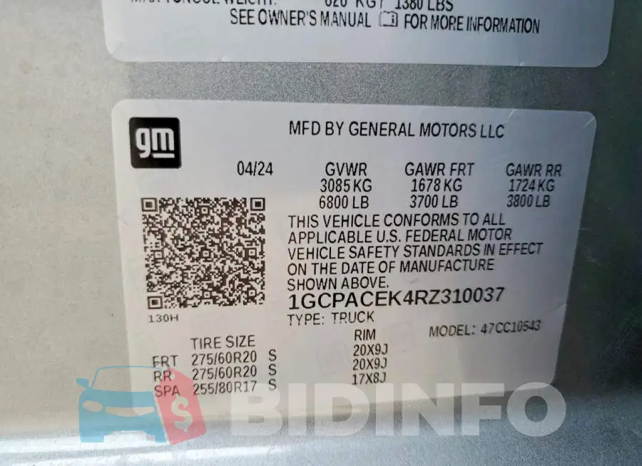 1GCPACEK4RZ310037 Photo# 12