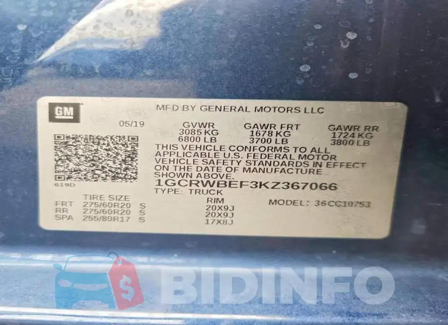 1GCRWBEF3KZ367066 Photo# 12