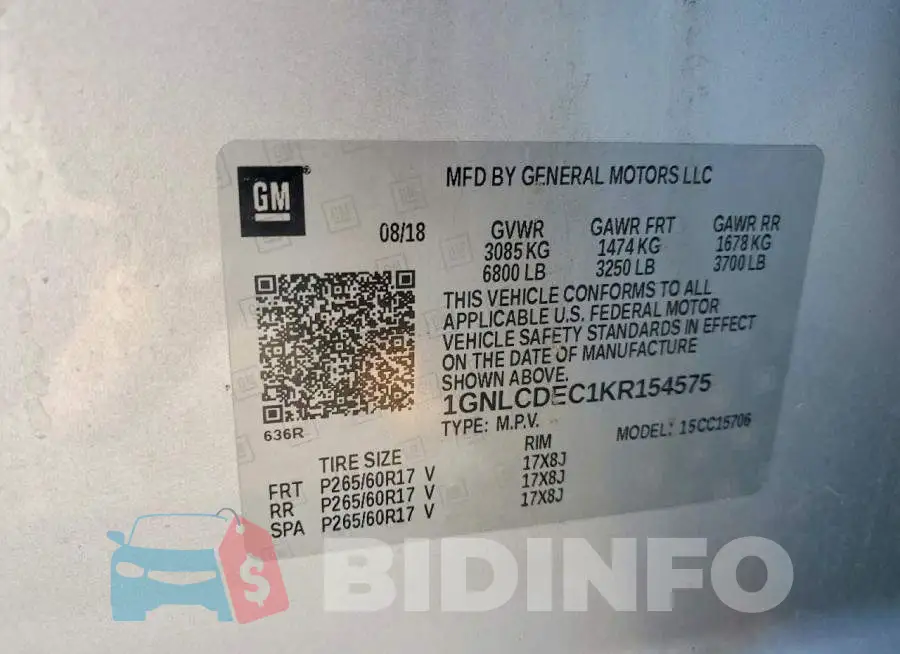 1GNLCDEC1KR154575 Photo# 13