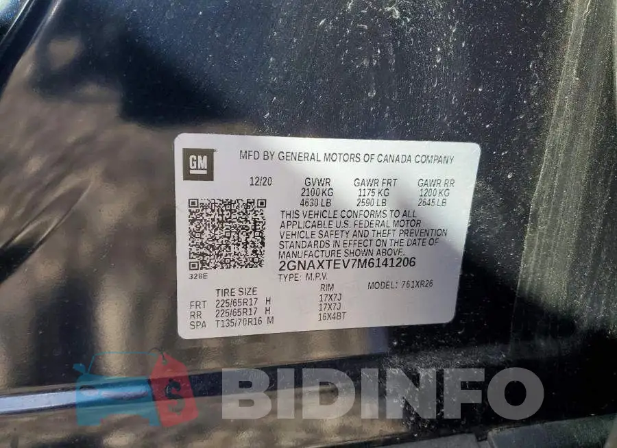 2GNAXTEV7M6141206 Photo# 14
