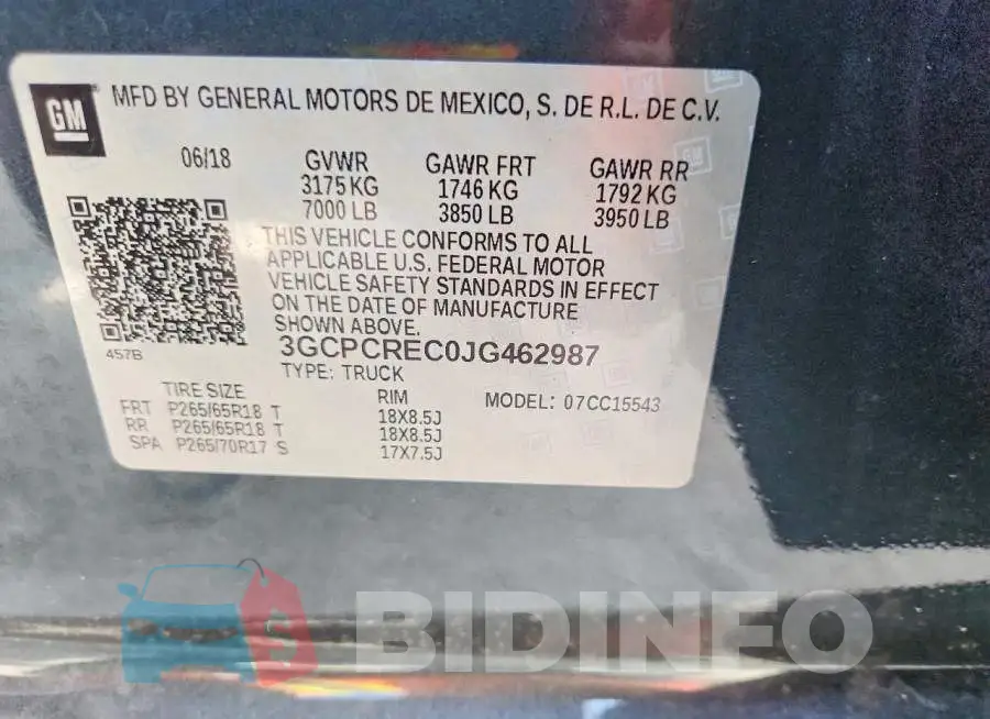 3GCPCREC0JG462987 Photo# 12