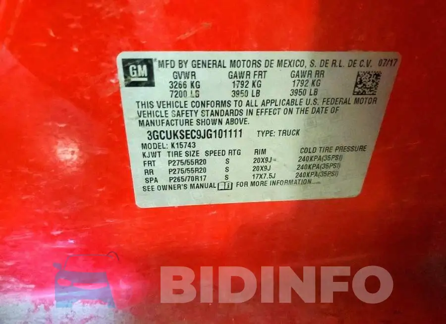 3GCUKSEC9JG101111 Photo# 12