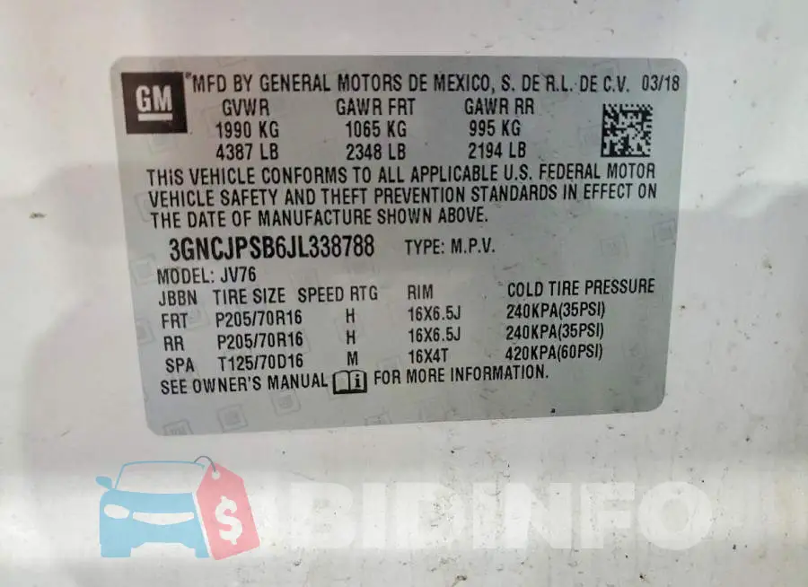 3GNCJPSB6JL338788 Photo# 13