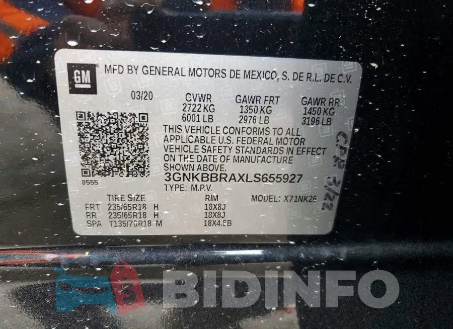3GNKBBRAXLS655927 Photo# 12