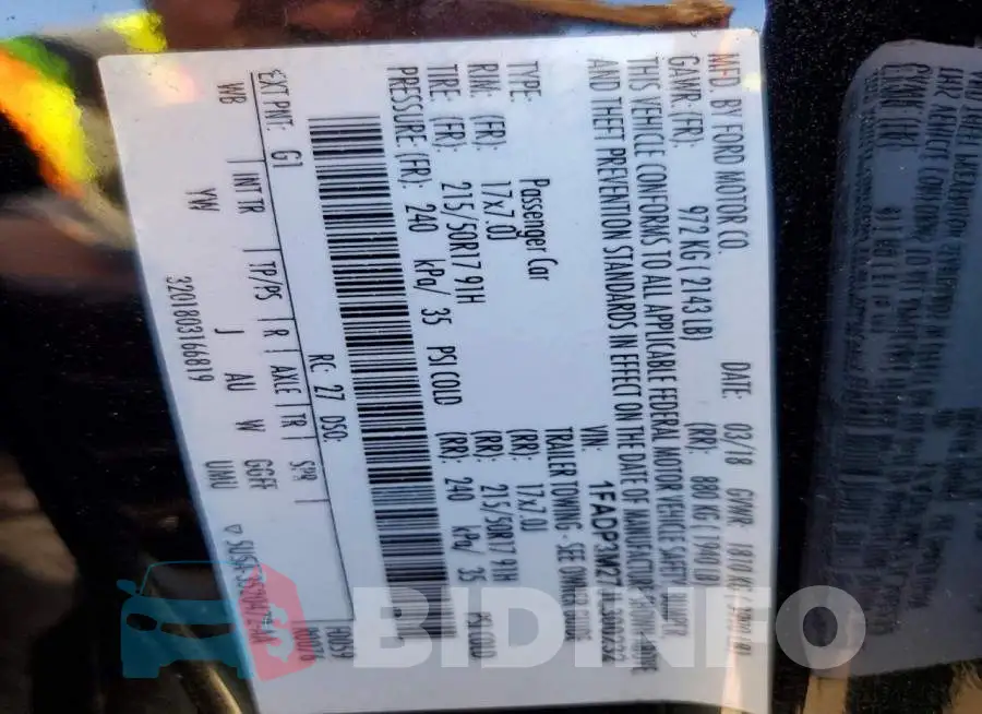1FADP3M27JL300232 Photo# 12
