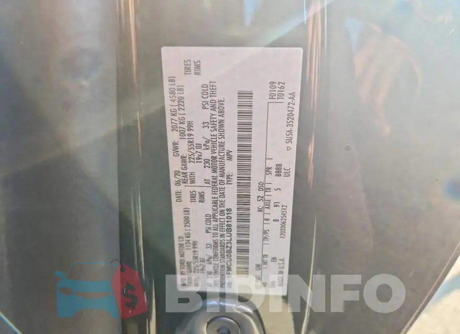 1FMCU0BZ3LUB81018 Photo# 14