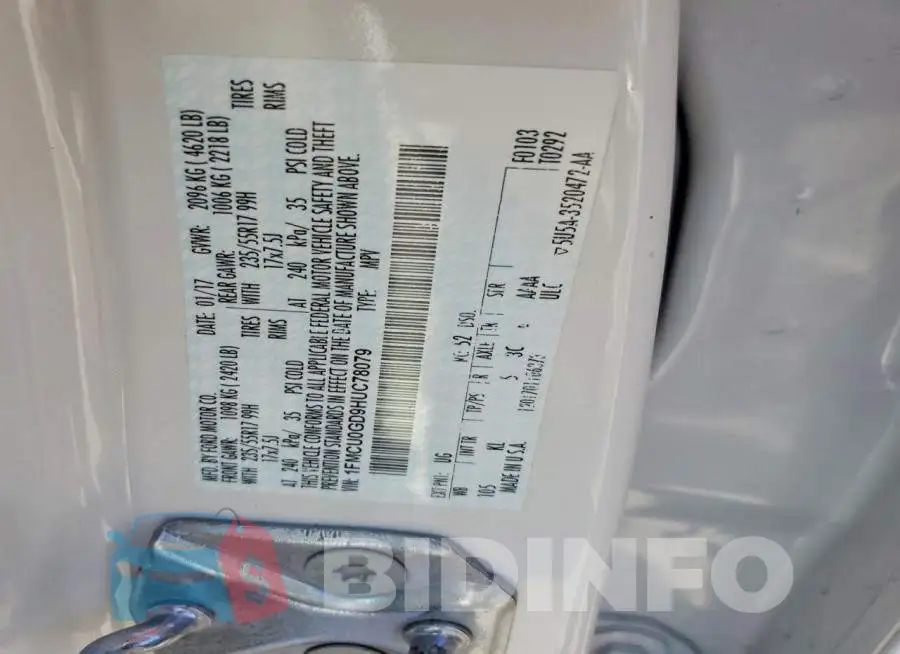 1FMCU0GD9HUC78079 Photo# 13