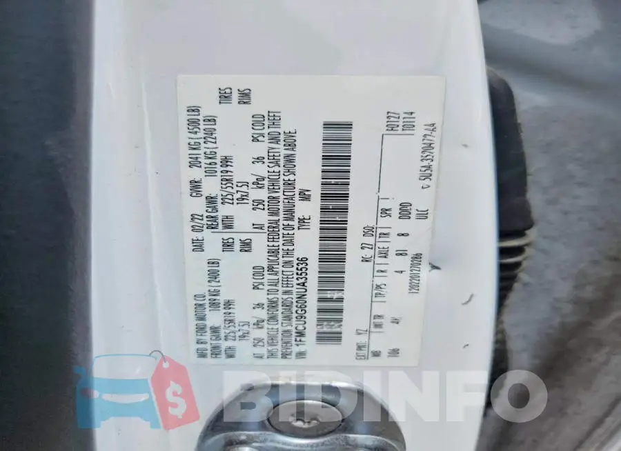 1FMCU9G60NUA35536 Photo# 12